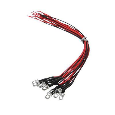 Ciieeo 50pcs Led Bulb Set Pre-wired Light Kit for Rc Cars Toys White Red Green Yellow Blue Easy to Install Flexible Cable Long Lifespan