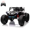 24V 10Ah 2 Seaters Ride on UTV with Remote Control, 17" Extra Large EVA Wheels & 20.5 Wide Seat 4WD Electric Vehicle with Metal Suspension,Music,LED Lights (White) view 1