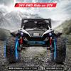 24V 10Ah 2 Seaters Ride on UTV with Remote Control, 17" Extra Large EVA Wheels & 20.5 Wide Seat 4WD Electric Vehicle with Metal Suspension,Music,LED Lights (White) view 3