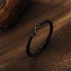 MEONFY To My Man, Personalized Dual Name Infinity Leather Bracelet, Stainless Steel Braided Bracelet, To My Man Love You Forever (customisation) view 3