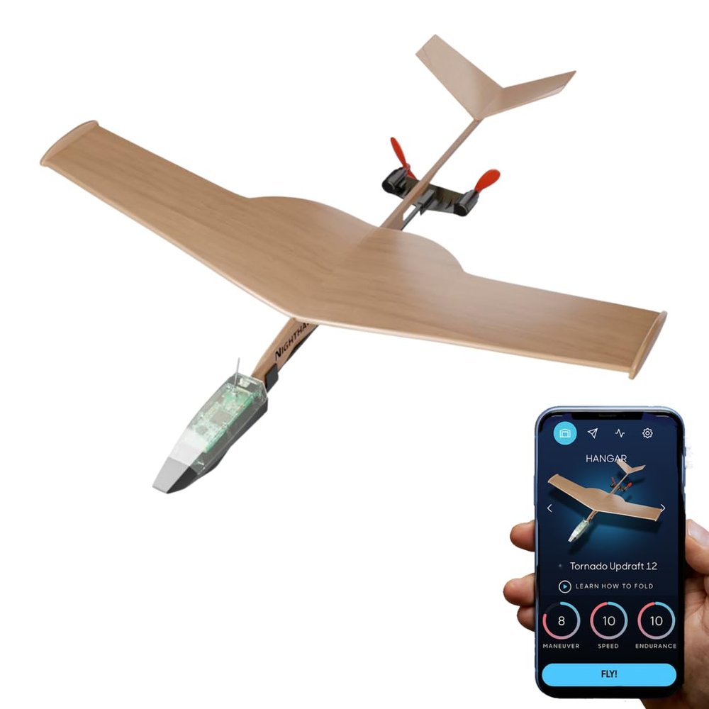 POWERUP 4.0 The Next-Generation Smartphone Controlled Paper Airplane Kit, RC Controlled. Easy to Fly with Autopilot & Gyro Stabilizer. for Hobbyists, Pilots, Tinkerers.