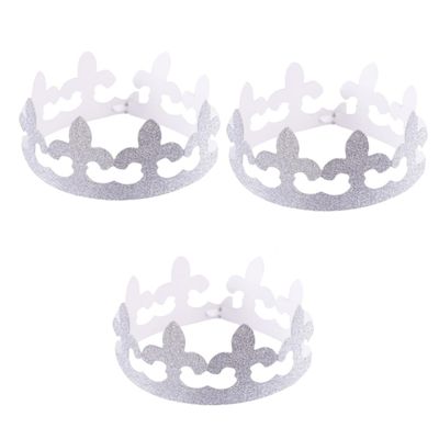 Amosfun 36pcs Adjustable Silver Paper Birthday Crowns Unique Hollowed-out Party Hats for Memorable Celebrations for Boys and Girls and Adults Eye-catching Decoration for Any Birthday Event