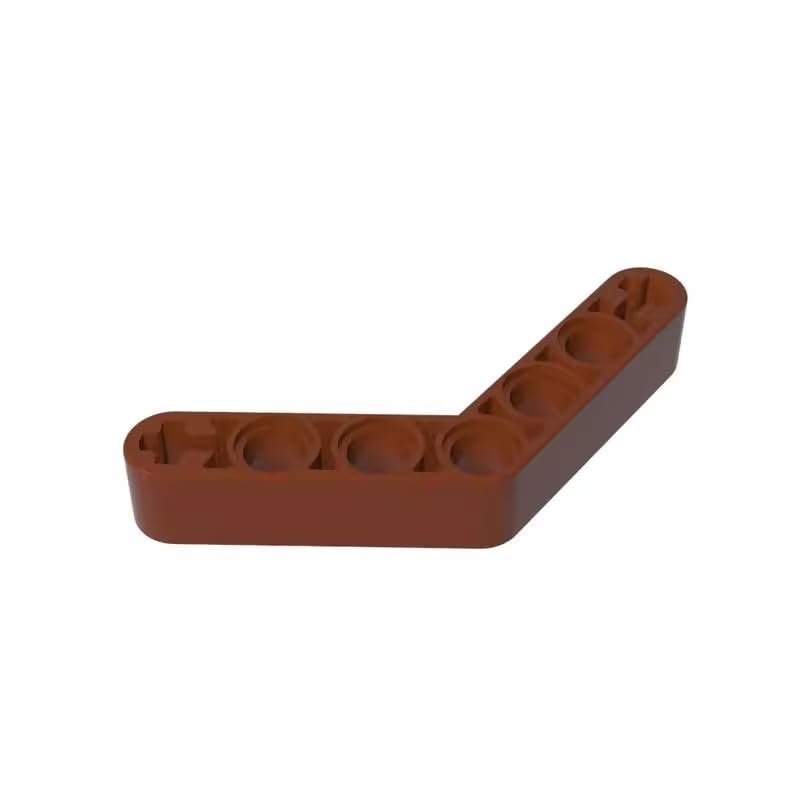 Gobricks 32348 Technic Beam 1x7 Bent (4-4) Thick, Reddish Brown, 50 pcs