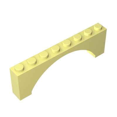 Gobricks 16577 3308 Brick Arch 1x8x2 Raised, Bright Light Yellow, 10 pcs