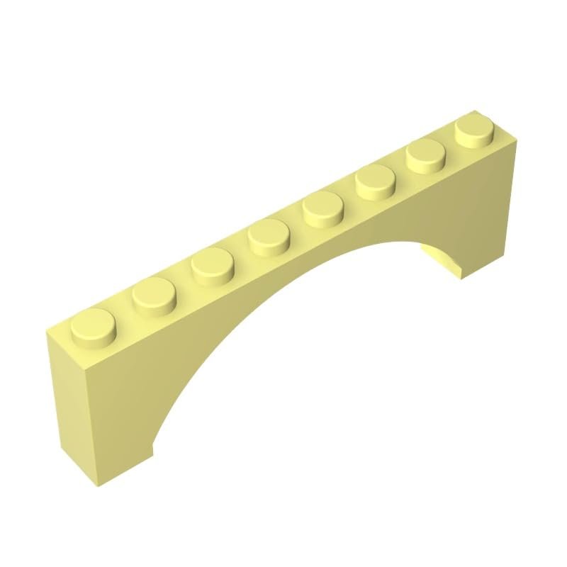 Gobricks 16577 3308 Brick Arch 1x8x2 Raised, Bright Light Yellow, 10 pcs