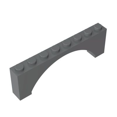Gobricks 16577 3308 Brick Arch 1x8x2 Raised, Dark Bluish Gray, 10 pcs