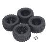 12mm Hex 1/10 RC Truck Wheels and Tires for Axial, Hsp, Redcat, Hpi - 4pcs Rubber Tires with Outstanding Grip view 1