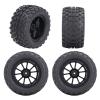 12mm Hex 1/10 RC Truck Wheels and Tires for Axial, Hsp, Redcat, Hpi - 4pcs Rubber Tires with Outstanding Grip view 2