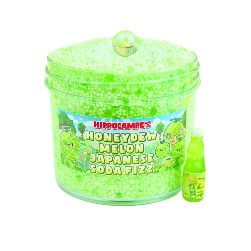 Honeydew Melon Japanese Soda Fizz Slime (SCENTED) | Handmade Slime | Hippocampe Slimes (8OZ)