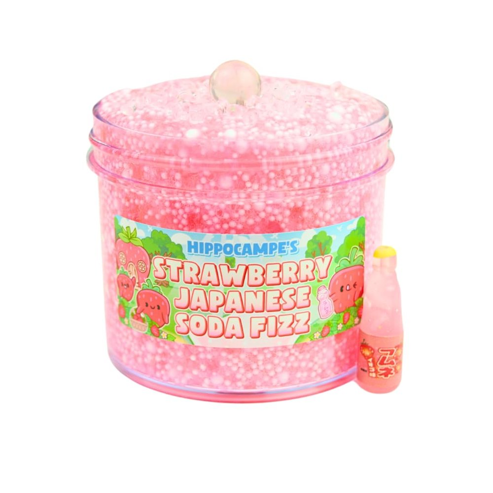 Strawberry Japanese Soda Fizz Slime (SCENTED) | Handmade Slime | Hippocampe Slimes (8OZ)