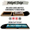 Dragonfly Escape Travel Cribbage Game Board | Lightweight Portable Travel Cribbage Board Set | Travel Games for Adults (Wine & White) view 4