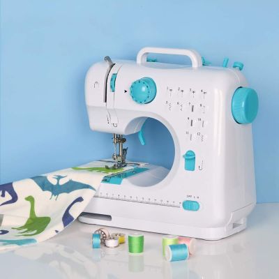 12 Stitch Multi-Function Sewing Machine, Portable Sewing Machine for Beginner, Dual Speed  Sews Forward & Reverse, Needlework Sewing Tools Set Kids, Beginners for Family Children's Day ( Color : Blue