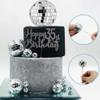 21 PCS DIY Disco Ball Cupcake Toppers Reflective Mirror Ball Cake Decorations for Disco Theme Party Ornament 0.79in 1.18in 1.97in 2.76in view 4
