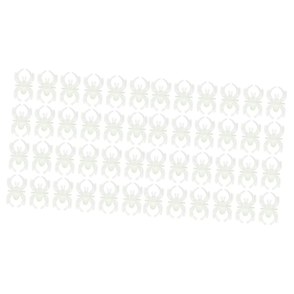 ibasenice Spider Rings 288 Pcs Cupcake Decor Cupcake Toy Trick or Treat Ring Creative Spider Shape Toys Diamond s Halloween Costume Apparel White Luminous Child