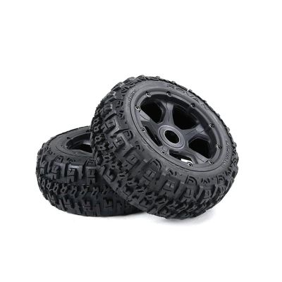 ALBARAY Upgrade Parts Compatible with HPI for ROFUN for BAHA for ROVAN for KM for Baja 5B Knobby Front Or Rear Wheel Tyre Assembly Kit Fit for 1/5 RC CAR Toys Parts (Color : 5, Size : Front)