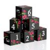 DNDND D6 Flower Metal Dicet, 6 PCS Six Sided Zinc Dice with Black Velvet Bag for DND Pathfinder Shadowrun or GURPs (Pink Flowers with Black) view 1