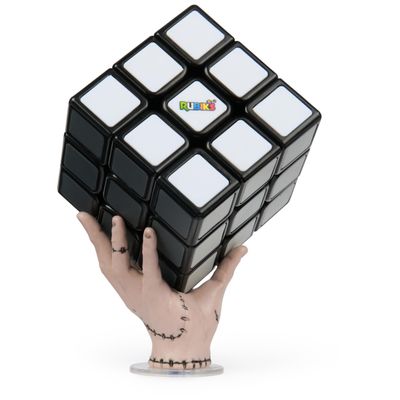 Rubiks Cube, Wednesday Cube, Greyscale Wednesday Collectible & Desk Dcor, Problem-Solving Brain Teaser, Color-Matching Puzzle, Fidget Toy, Sensory Puzzle, for Ages 8 & Up