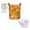 Foruidea Green Leaves Orange Laundry Basket,Laundry Hamper,Collapsible Storage Bin, Oxford Fabric Clothes Baskets,Nursery Hamper For Home,Office,Dorm,Gift Basket view 2
