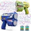 Jasny 2 Pack Bubble Guns for Kids, LED Light Up Rechargeable Bubbles Machine Blower with 2 Bottles Refill Solution for Toddlers 4-8, Wedding Birthday Gift view 1