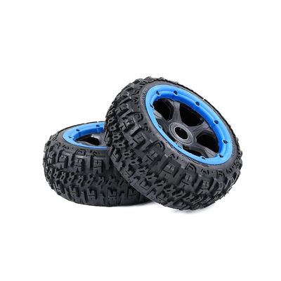 ALBARAY Upgrade Parts Compatible with HPI for ROFUN for BAHA for ROVAN for KM for Baja 5B Knobby Front Or Rear Wheel Tyre Assembly Kit Fit for 1/5 RC CAR Toys Parts (Color : 2, Size : Front)
