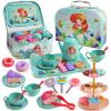 Motiloo 44Pcs Mermaid Tea Party Set for Little Girls, Pretend Plastic Teapot Set with Metal Carrying Case - Princess Tea Time Toys for Girls 3-6 view 1