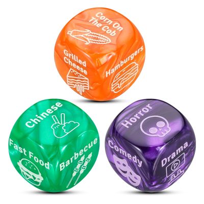 3pcs Valentines Day Gifts for Her Him Date Night Dice for Couple Boyfriend Husband Food Dice Anniversary Birthday Gifts for Boyfriend Girlfriend Husband Wife Gifts for Friends His and Her Gifts