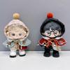 niannyyhouse 10cm Plush Doll Clothes Poncho Printed Hoodie Backpack Glasses Leather Shoes Shawls Outfit Doll Accessories Dress Up (Red) view 2