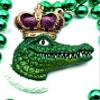 Alligator Royal Crown Mardi Gras Bead Necklace New Orleans Gator view 2