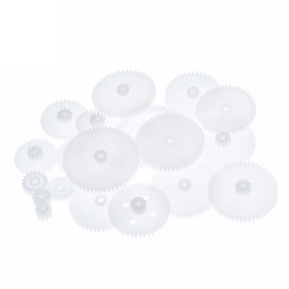 58pcs/Bag J293Y Plastic 0.5 Module Gears White Micro DC Motor Toys Gears DIY Combination Parts