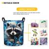 Foruidea Cute Little Raccoon Laundry Basket,Laundry Hamper,Collapsible Storage Bin, Oxford Fabric Clothes Baskets,Nursery Hamper For Home,Office,Dorm,Gift Basket, Medium view 3