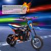 24V Kids Ride on Electric Off-Road Motorcycle,250W Motor 13.6MPH Fast Speed Dirt Bike Motocross,Leather Seat,Twist Grip Throttle,Metal Suspension,Air-Filled Tires,for Teens (Blue) view 2