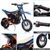 24V Kids Ride on Electric Off-Road Motorcycle,250W Motor 13.6MPH Fast Speed Dirt Bike Motocross,Leather Seat,Twist Grip Throttle,Metal Suspension,Air-Filled Tires,for Teens (Blue) view 3