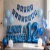12th Birthday Decorations Blue for Boys Girls,Almost a teenager Balloons 12th Birthday Banner 12 Foil Balloons for Official Pre-teen12 Years Old Boys Girls (Blue)(12th) view 2