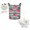 Foruidea Stripes Cherry Laundry Basket,Laundry Hamper,Collapsible Storage Bin, Oxford Fabric Clothes Baskets,Nursery Hamper For Home,Office,Dorm,Gift Basket view 2