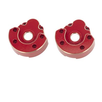 ALBARAY Upgrade Parts Compatible with REDCAT GEN8 V1 V2 for Scout II 1/10 Scale Brass C-hub Front Outer Portal Housing Rear Axle Carriers Gear Cover RC Crawler Parts (Color : Red, Size : 2)
