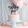 Black Glitter I'm Fucking Ten Cake Topper, Happy 10th Birthday/Cheers to 10 Years/Out Digits I'm 10, Funny 10th Birthday Party Decorations Supplies view 3