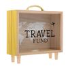 SAFIGLE Wooden Money Saving Box Handheld Desktop Piggy Bank with Large Capacity Coin Storage and Home Decor Suitcase Design 8 Inch view 1