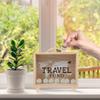 SAFIGLE Wooden Money Saving Box Handheld Desktop Piggy Bank with Large Capacity Coin Storage and Home Decor Suitcase Design 8 Inch view 2