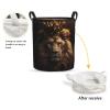 Foruidea Brave Lion With Crown Laundry Basket,Laundry Hamper,Collapsible Storage Bin, Oxford Fabric Clothes Baskets,Nursery Hamper For Home,Office,Dorm,Gift Basket, Medium view 2
