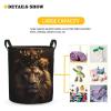 Foruidea Brave Lion With Crown Laundry Basket,Laundry Hamper,Collapsible Storage Bin, Oxford Fabric Clothes Baskets,Nursery Hamper For Home,Office,Dorm,Gift Basket, Medium view 3