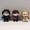 niannyyhouse 10cm 15cm 20cm Plush Doll Clothes Woolen Hoodie Pants Backpack Glasses Leather Shoes Color Blocked Outfit Doll Dress Up (Brown-10cm) view 2