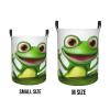 Foruidea Merry Green Frog With Greater Eye Laundry Basket,Laundry Hamper,Collapsible Storage Bin, Oxford Fabric Clothes Baskets,Nursery Hamper For Home,Office,Dorm,Gift Basket view 4