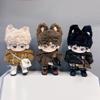 niannyyhouse 10cm 15cm 20cm Plush Doll Clothes Woolen Hoodie Pants Backpack Glasses Leather Shoes Color Blocked Outfit Doll Dress Up (Brown-20cm) view 2