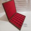 Wooden Box for Coins Medals 30 Boxes 40 x 40 mm Italian Velvet Handmade Coins&More Coins Wallet Customisable view 2
