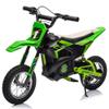 24V Kids Ride on Electric Off-Road Motorcycle,250W Motor 13.6MPH Fast Speed Dirt Bike Motocross,Leather Seat,Twist Grip Throttle,Metal Suspension,Air-Filled Tires,for Teens (Green) view 1