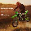 24V Kids Ride on Electric Off-Road Motorcycle,250W Motor 13.6MPH Fast Speed Dirt Bike Motocross,Leather Seat,Twist Grip Throttle,Metal Suspension,Air-Filled Tires,for Teens (Green) view 3