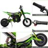 24V Kids Ride on Electric Off-Road Motorcycle,250W Motor 13.6MPH Fast Speed Dirt Bike Motocross,Leather Seat,Twist Grip Throttle,Metal Suspension,Air-Filled Tires,for Teens (Green) view 4