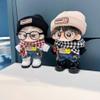 niannyyhouse 10cm Plush Doll Clothes Plaid Scarf Knit Hat Hoodie Bib Pants Glasses Shoes Forest Outfit Doll Accessories Dress Up (Black) view 2
