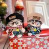 niannyyhouse 10cm Plush Doll Clothes Plaid Scarf Knit Hat Hoodie Bib Pants Glasses Shoes Forest Outfit Doll Accessories Dress Up (Black) view 4