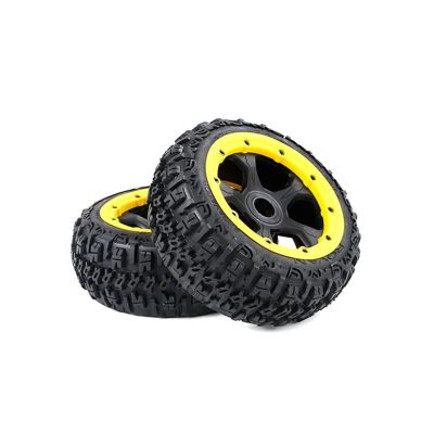 ALBARAY Upgrade Parts Compatible with HPI for ROFUN for BAHA for ROVAN for KM for Baja 5B Knobby Front Or Rear Wheel Tyre Assembly Kit Fit for 1/5 RC CAR Toys Parts (Color : 4, Size : Front)